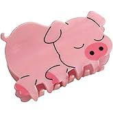 Pink Pig Hair Clips, Cute Farm Animal Hair Claw Clip for Women Girls, Acetate Funny Western Farm Country Hair Accessories Gift