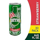 Perrier Strawberry Flavored Carbonated Mineral Water, 8.45 Fl Oz (30 Pack) Slim Cans