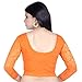 Chandrakala Women's Stretchable Readymade Lycra Orange Indian Ethnic Saree Blouse Crop Top Choli-Small (B101ORA)