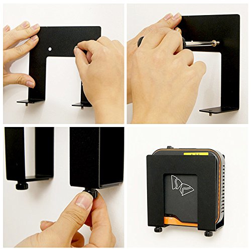 TheJD Adjustable Basic Device Wall Mount, Game Consoles, Cable Boxes, Media Players, Steel Concealable Mount_Black Small