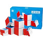 HELLOCUBE WCA 2-7 Speed Cube Set 2x2 3x3 4x4 5x5 6x6 7x7 Stickerless | Smooth Turning, Competition-Ready, Brain Teaser Puzzle Collection Gift Box