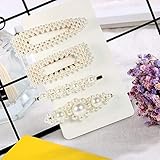 Pearl Hair Clips for Women Girls -La'prado 4pcs Large Bows/Clips/Ties for Birthday Valentines Day Gifts Bling Hairpins Headwear Barrette Styling Tools Accessories
