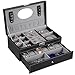 SONGMICS Black Jewelry Box 6 Watch Organizer Storage Case with Lock and Mirror UJWB11B