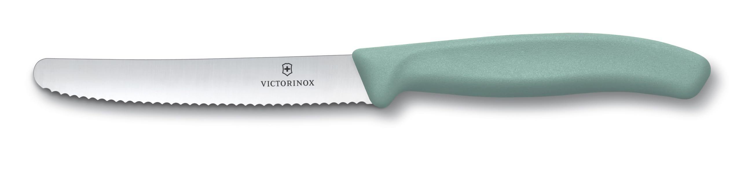 Victorinox Swiss Classic, Tomaten- und Gemüsemesser Set, 4teilig, Scharfe Klinge, 8 und 10 cm, Wellenschliff, Rostfreier Stahl, Grün und Rot 4