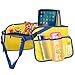Kids Travel Tray- Comes with Dry Erase Board and Markers- iPad/Tablet Holder- Snack, Play and Stay Organized by Car Seat or Plane, (Blue/Yellow)- by Made Simple