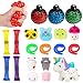 WATINC 20 Pack Sensory Fidget Toys Set, Kawaii Squeeze, Mochi Squeeze, Squeeze Ball, Mesh and Marble Toy, Stretchy String, Colorful Sensory Fidget Stretch Toy for ADHD Autism Stress Anxiety Relief