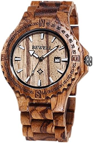BEWELLVintage Style Wood Watches Eco-Friendly Real Natural Zebra