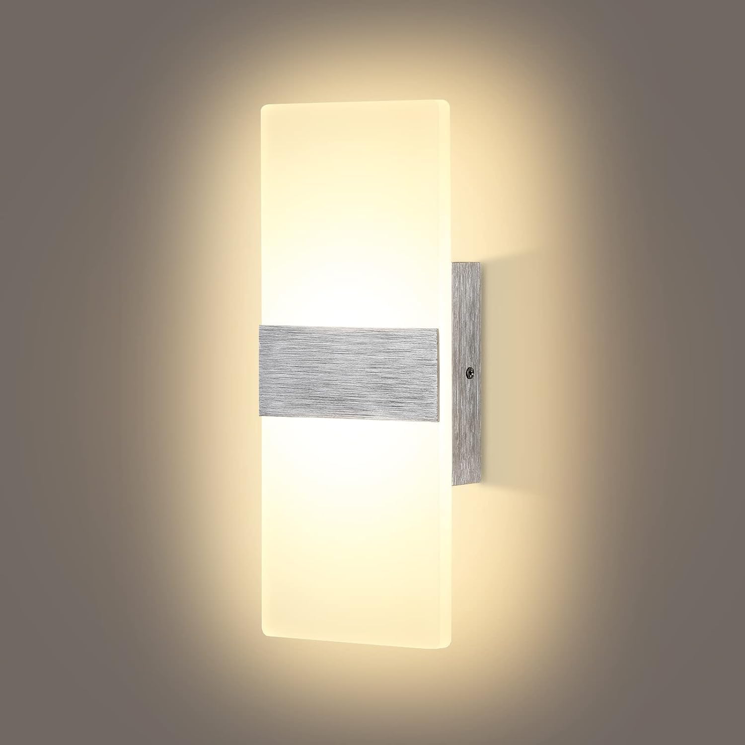 Photo 1 of Lightess Modern Wall Sconces Dimmable 12W LED Wall Lights Up Down Wall Lamp Acrylic for Bedrooms Hallway Corridor, Warm White, HS521-2