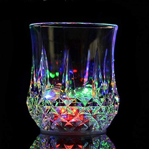 Zeerkeer Farbwechsler Trinkglas Gläser mit LED 5 LED Leuchten Acryl Plexiglas Nicht zerbrechlich Wasserdichte Marble… – Bild 3