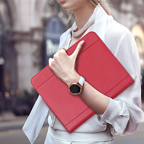 Portfolio Padfolio Case, Skycase Business Portfolio Folder, Zippered Conference Folder Document Organizer with Letter Size Clipboard, Document/Tablet Sleeve (Up to 12.9'' Tablet) and Card Holders Red