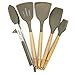 10 Pcs/Set Silicone Kitchen Utensils Set With Beech Wood Handle Cooking Utensils, BPA free (10Set Kitchen Utensil)