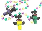 Zombie Voodoo Doll Mardi Gras Bead Necklace Mojo Magic Spells Luck Revenge Beads