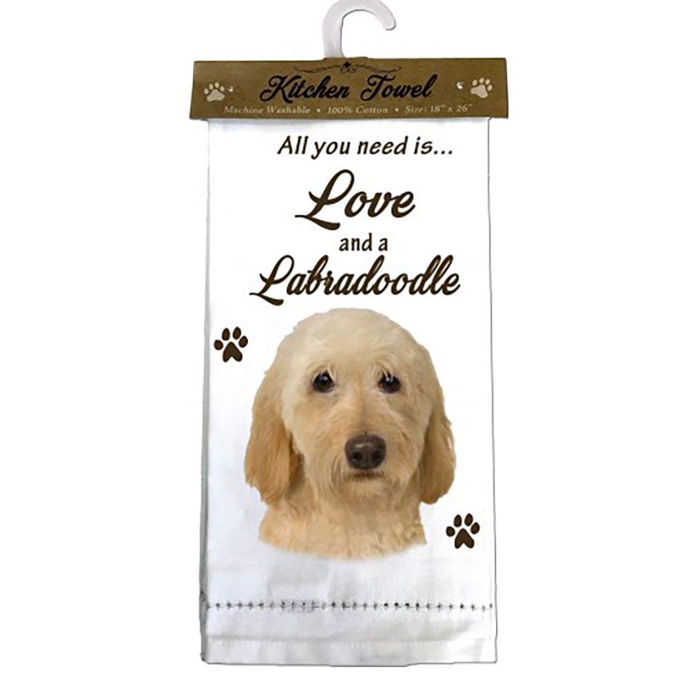 E&S Pets 700-121 Labradoodle, Cream Kitchen Towels, Cotton, Off-White