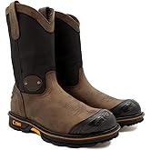 CEBU Men's HL200 Steel Toe Breathable 10" Pull On Work Boots - Brown 7.5 US