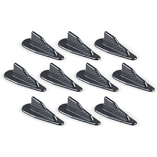 CosCosX 10 Pcs Mini Shark Fin Diffuser Vortex Generator Universal Car Truck SUV Roof Decoration Spoiler Wing Carbon Fiber Car Accessories New Style 2.95inch,Carbon