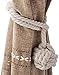 Yeexue American Hand Knitting Curtain Rope Tiebacks Rural Cotton Tie (One Pair, Beige)