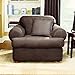 SureFit Stretch Leather 2-Piece - Chair Slipcover - Brown (SF37328)