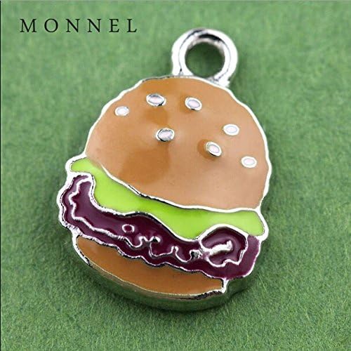 M91-C New Arrival 2016 Fast Food Hamburger Bread Charm Pendant 10pcs Wholesale