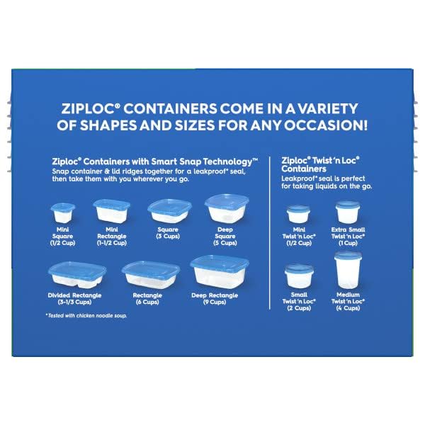 ZIPLOC 70937 MEDIUM SQUARE CONTAINER 3 COUNT