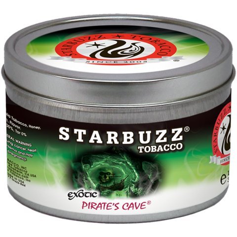 Pirates Caves 100g grams Starbuzz Tin Can Free S and L Male and Female Hookah Tips Sold By S and L Star Buzz