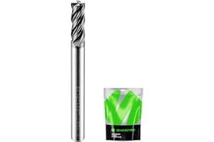 SHARPRO SHAPPRO 3/16 Inch Shank Carbide Square End Mill, 4 Flute CNC End Mills, Heat-Resistant Metal Endmill Suitable Alloy Steel, Stainless Steel, Various Cast Iron