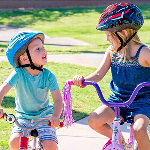 KIDS Helmet – Adjustable from Toddler to Youth Size, Ages 3 To 7 - Durable Kid Bicycle Helmets with Fun Racing Design Boys and Girls will LOVE - CSPC Certified for Safety (K12-3LightBlackBlue) - Thumbnail 6