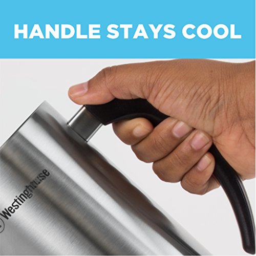 Westinghouse WMF008 Frother Milk Steamer with Push-Button Power and Automatic Shut-Off, Stainless Steel