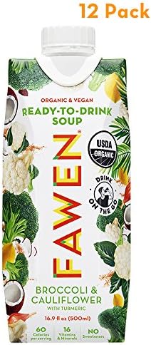 Ready to Drink Organic Vegan Superfood Soup Broccoli  Cauliflower with Turmeric (12 day pack)Net 202.8 fl oz