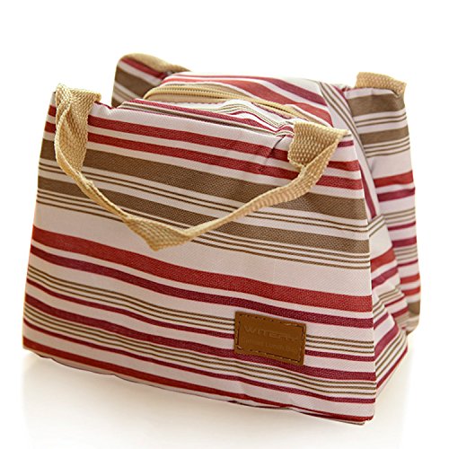 WITERY New Canvas Lunch Bag Tote Insulated Cooler Travel Zipper Lunch Box Sack Storage Carry Case Bag Lunch Kit
