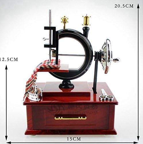 XQXSimulation Retro Sewing Machine Music box Classic Nostalgia Music box Home Creative Interesting Ornament Gift , vintage sewing machine box