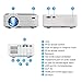 Mini HD Bluetooth Wifi Projector Portable 2019 LED Home Android Smart Wireless Bluetooth Projector HDMI USB VGA AV Audio Speakers for Smartphone iPhone iPad Laptop TV DVD Player Outside Moviesthumb 1