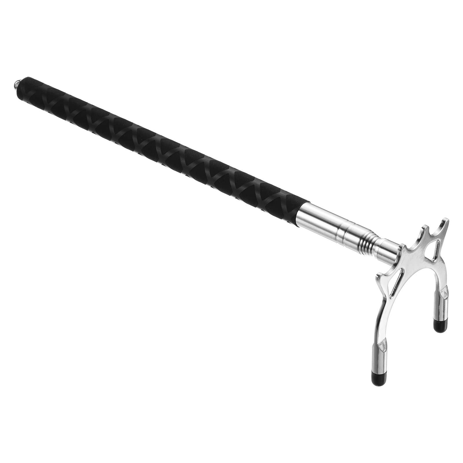 PATIKIL Retractable Billiards Cue Stick Bridge, Silicone Pool Cue Accessory with Removable Brass High Bridge Head for Pool Table Competition, Silver Tone