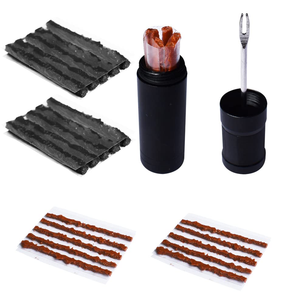 Pirhosigma Bike Tubeless Tire Tyre Repair Kit Plugger Plugs Tool Repair Tires Fix Flat Puncture MTB and Road Mountain Bicycle +25 Strips (10 x1.5 mm + 5 x 2.5 mm + 10 x 3.5 mm)