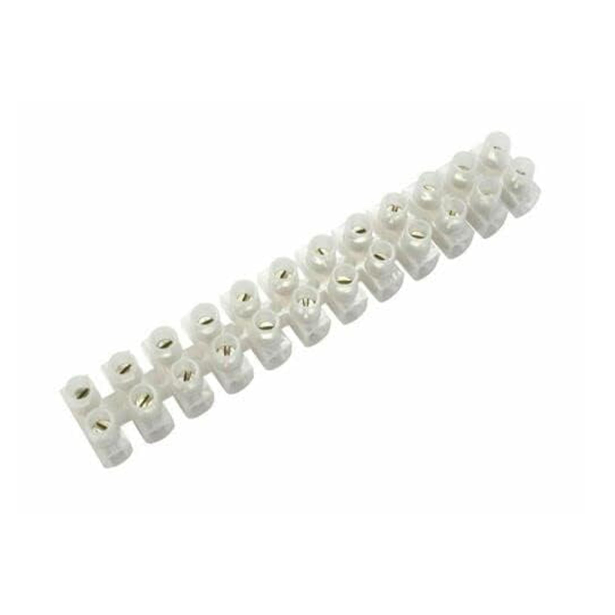 LEDSone 30A Electrical Connector Blocks 30 Amp 12 Way White Terminal Block Strip Electric Wire Connectors Choc Blocks Connecting for Wiring Cable