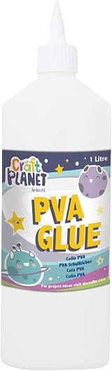 Craft Planet 1 Litre PVA Glue All Purpose White Washable Kids Craft