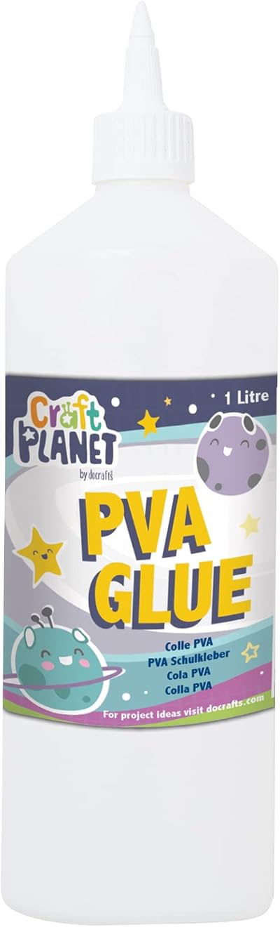 Craft Planet 1 Litre PVA Glue All Purpose White Washable Kids Craft