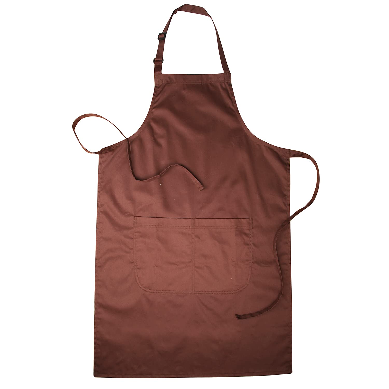 Bronta Mill Plain Unisex Chef Work DIY Apron with Twin Pockets - Whiskey