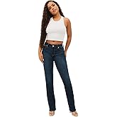 True Religion Womens Billie Mid Rise Straight Leg Jeans, Jeans for Women, Womens Fashion