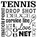 JS Artworks Tennis Drop Shot Deuce Service Line Match Point Ace Lob Love Net Slice Vinyl Wall Decal Sticker