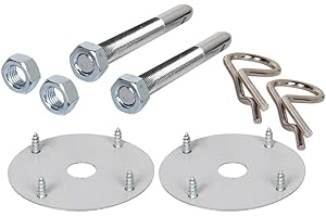 BIG-AUTOPARTS 2 Pack Universal Steel Hood Pins 1616 7/16" Chrome Steel Hood Pin Clip Kit