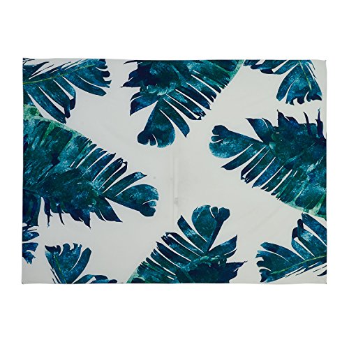 Qucover Vintage Palm Leaf Polyester Hanging Tapestry 59" x 51" Beautiful Cactus Flowers Wall Decor Tapestries Wall Hanging