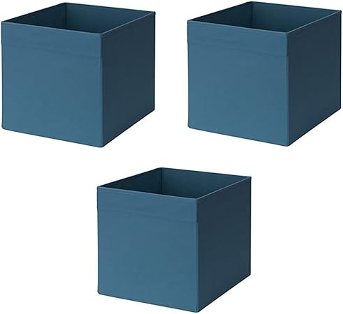 Ikea Drona Box - Caja de cartón (3 unidades), color azul oscuro: Amazon.es: Hogar