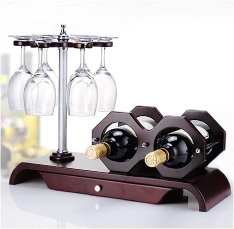 Amazon 多機能ポータブルハンドトラック アート木製カートワインラックボトルホルダーナチュラルハンドメイドディスプレイ収納収納2ボトル容量と6つの ワイングラスホルダーキッチンホームカウンタートップ ワインラック ホルダー オンライン通販