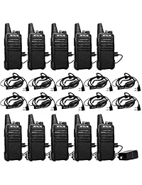 Retevis RT22 Radio de dos vías FRS UHF 16 CH Alarma de manos libres Vox Ocupado Bloqueo de canal Walkie Talkies de negocios con antidrop Auricular de 2 pines (paquete de 10)