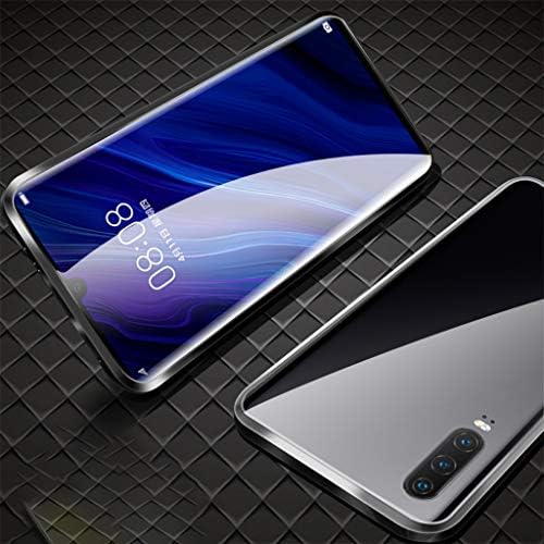JUNESUN Magnetic Front Back Double-Sided Tempered Glass Case Metal Bumper Protective Cover for Huawei P30/P30 Pro/Mate 20 Pro Cellphones