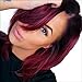 AISI Synthetic Hair Wig Short Straight Bob Wig for Woman Ombre Color Black With Red + a free wig cap