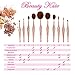 Beauty Kate Oval Makeup Brush Set Diamond Mermaid Toothbrush Makeup Brushes 10pcs Cosmetics Brushes Set (Rose Gold) - Professional Concealer Brush Foundation Brush