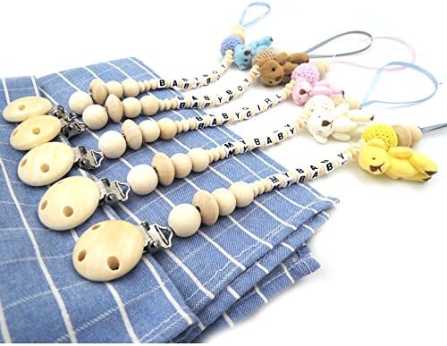 2018 New Sale Cute PLUSH Bear Charm With Customized Name Pacifier Chain Baby Dummy Holder New Born Gift (Pink)