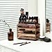 SONGMICS Makeup Organizer 3 Large Drawers Cosmetic Jewelry Storage Display Boxes with 14 Top Compartments 2 Pieces Set Tawny UJMU17T