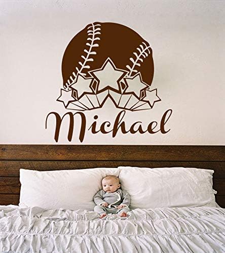 tong99 The Best Baseball Player Custom Personalized Boys Name Vinyl Wall Decals Nursery Home Decor Boys Room Kids Bedroom 42x40cm